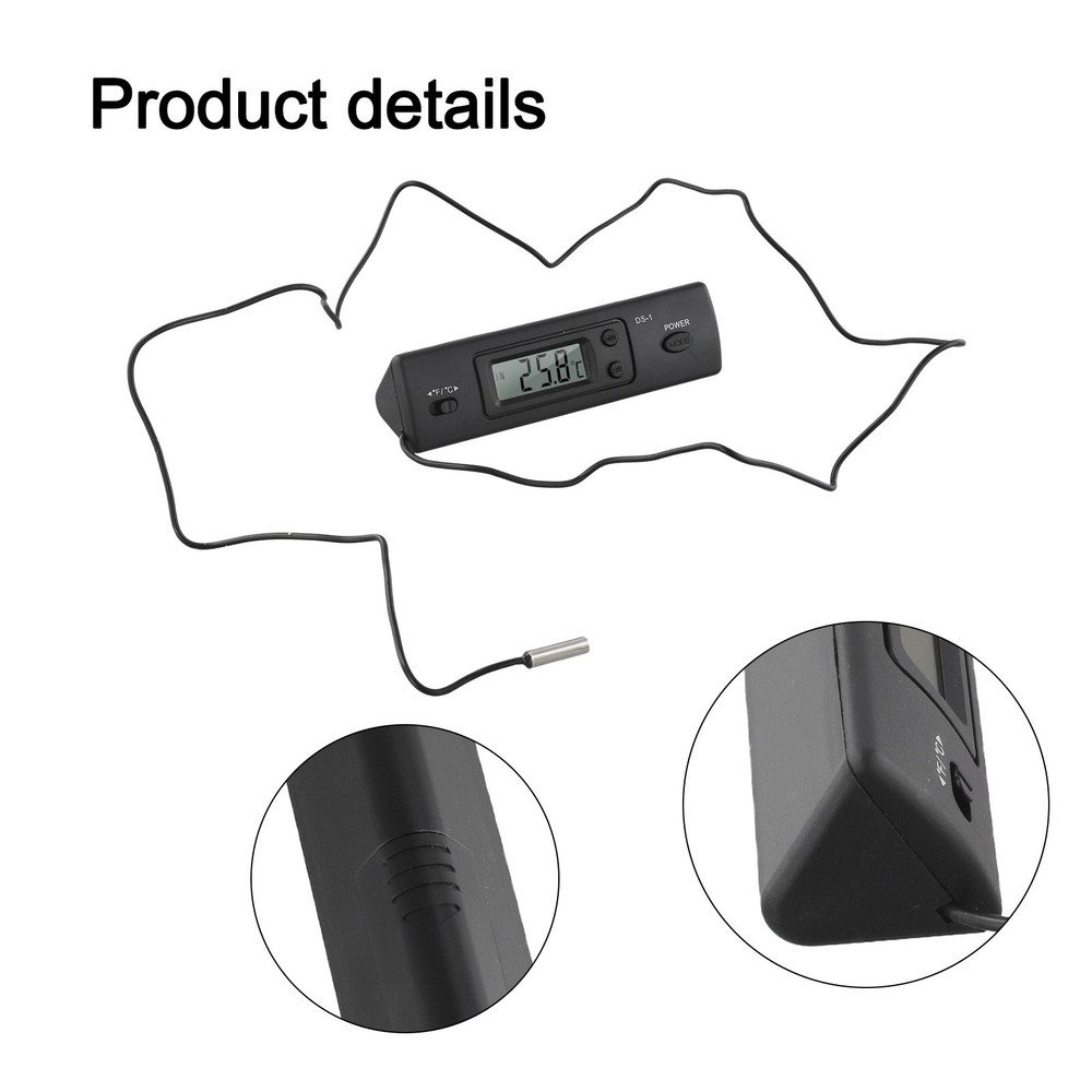 Car Thermometer LCD Screen Digital Clock Multi Function Temperature Display
