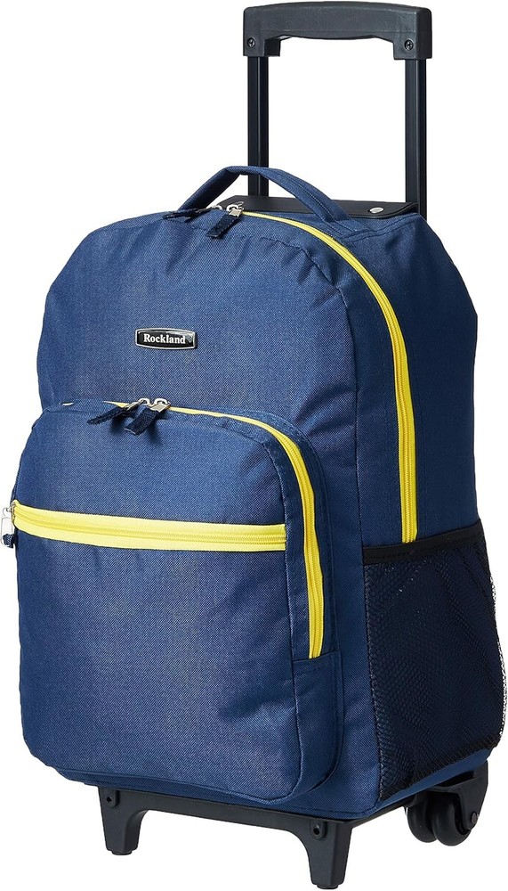 Double Handle Rolling Backpack Black Dot 17