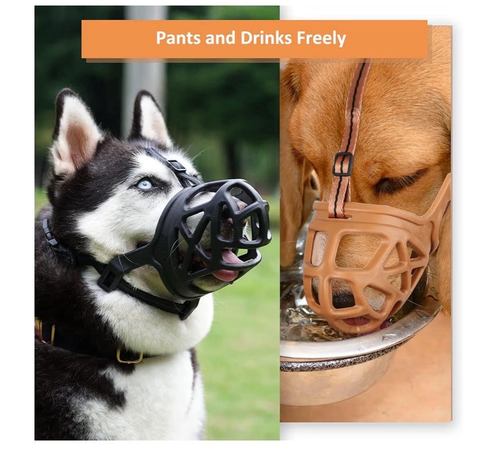 BARKLESS Dog Muzzle, Basket Muzzle for Biting, Chewing and Scavenging SMALL