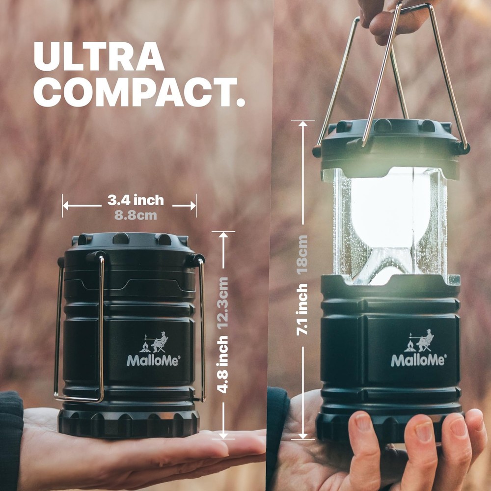 MalloMe Camping Lantern Red Purple 2 Pack Lanterns for 2-Pack, &