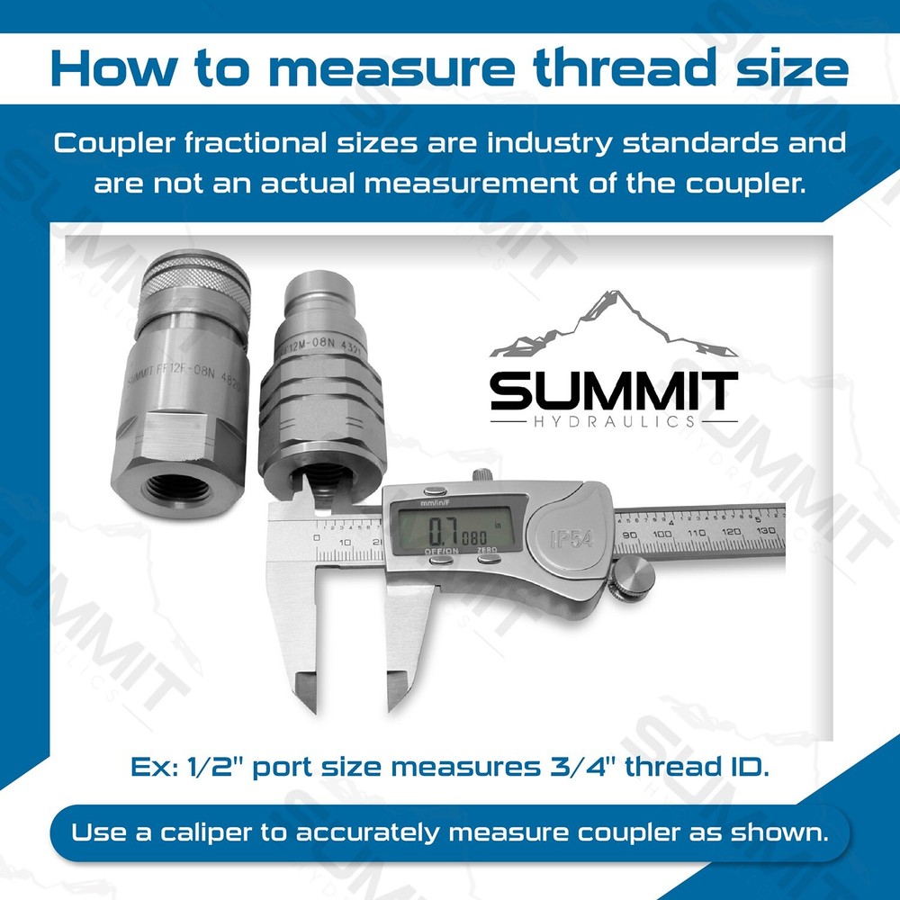 1/2 NPT Flat Face Hydraulic Quick Connect Coupler Coupling Set Skid Steer Bobcat