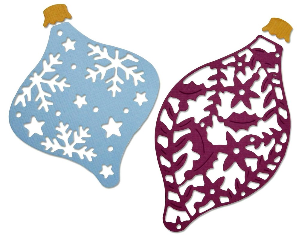 Intricate Baubles Christmas Ornaments Sizzix Thinlits Thin Metal Die Set 663411