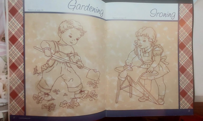 "Work & Play Redwork Through the Day" Needlework Book, 10 Classic Designs