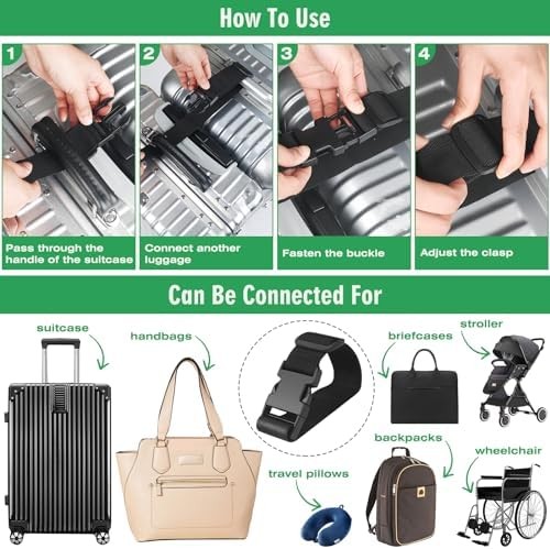 Luggage Straps Add a Bag Adjustable 2 Pack