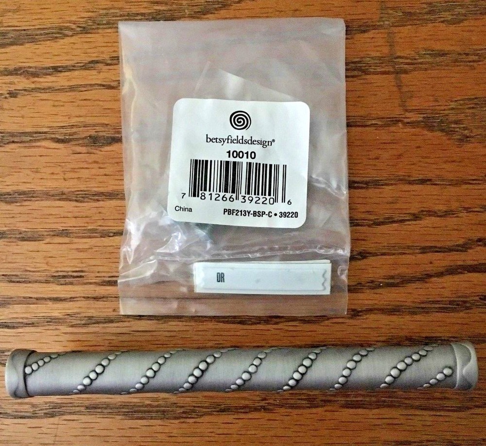 NEW BETSY FIELDS BRUSHED SATIN PEWTER CABINET PULL PULLS WRAPPED BEADED 10010