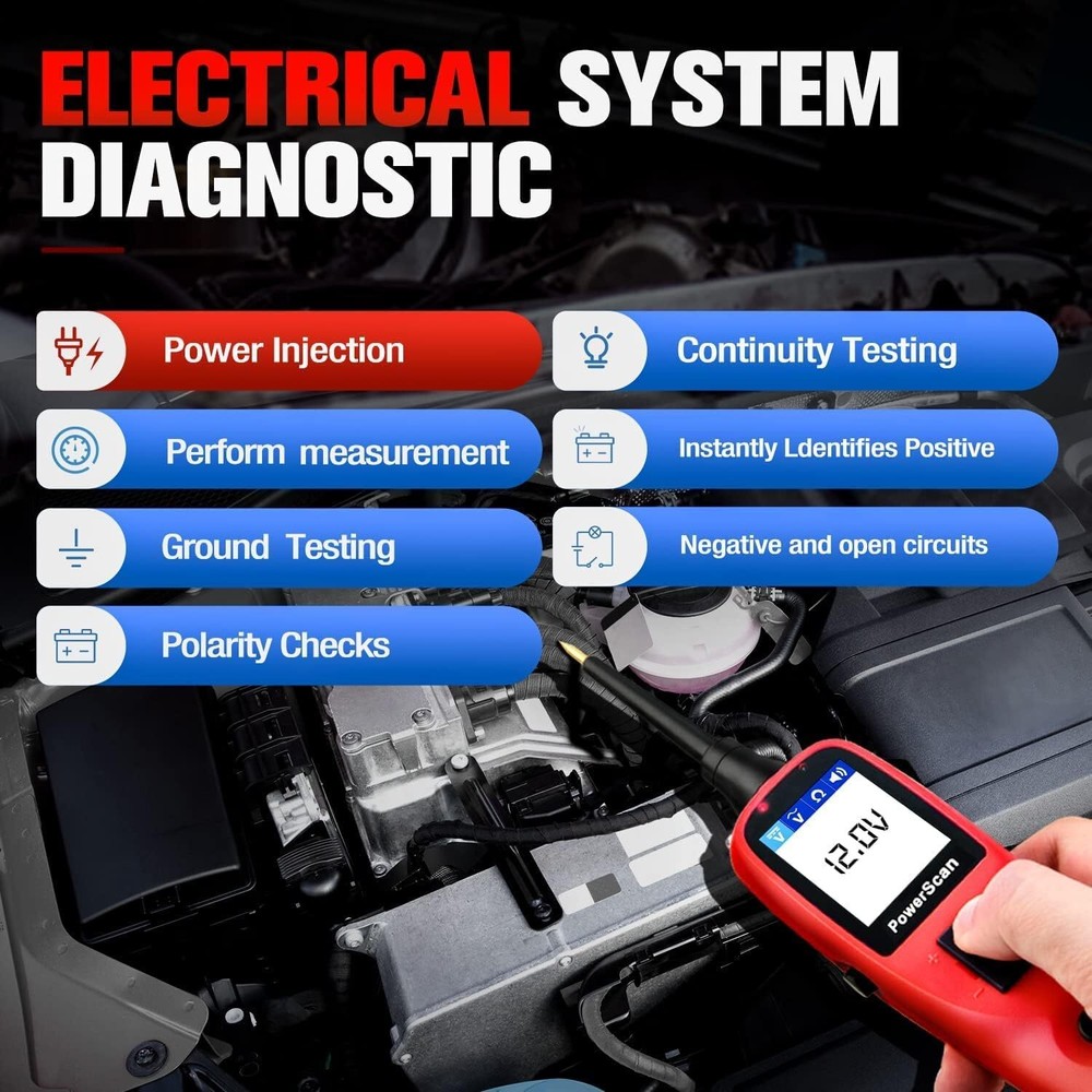 2024 Autel Powerscan PS100 Probe 12V/24V Auto Electrical Circuit System Tester