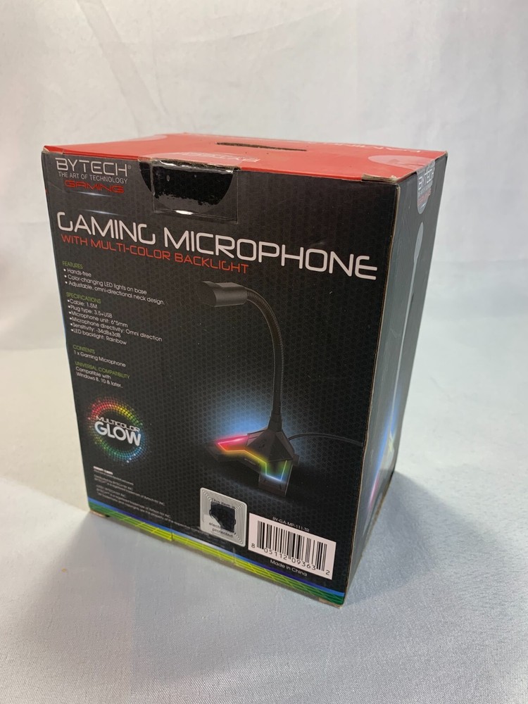 New Bytech Adjustable Gaming microphone - new- Multi Color Backlight Hands Free
