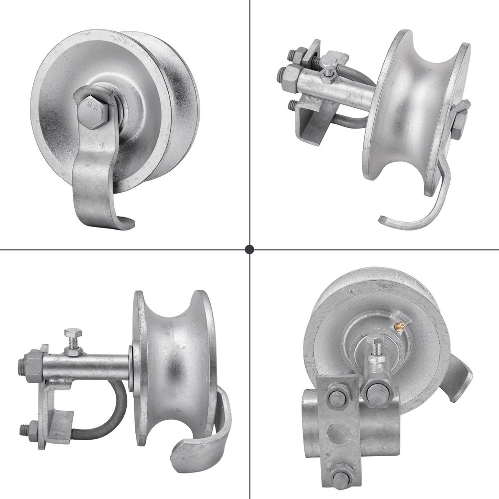 Sliding Gate Rollers, 5" Galvanized Steel Pipe Track Wheels for Chain Link Sl...