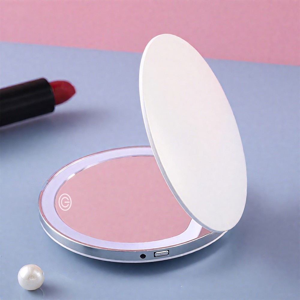 Portable LED Makeup Mirror with 3 Light Modes, 3X Magnification & Compact Design