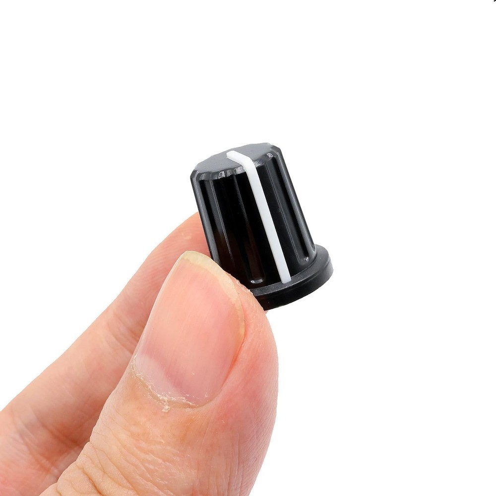 10Pcs 6mm D Type Potentiometer Control Knobs, Plastic Volume Audio Black