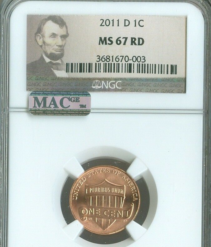 2011-D Lincoln Cent NGC MS67 RD MAC Quality
