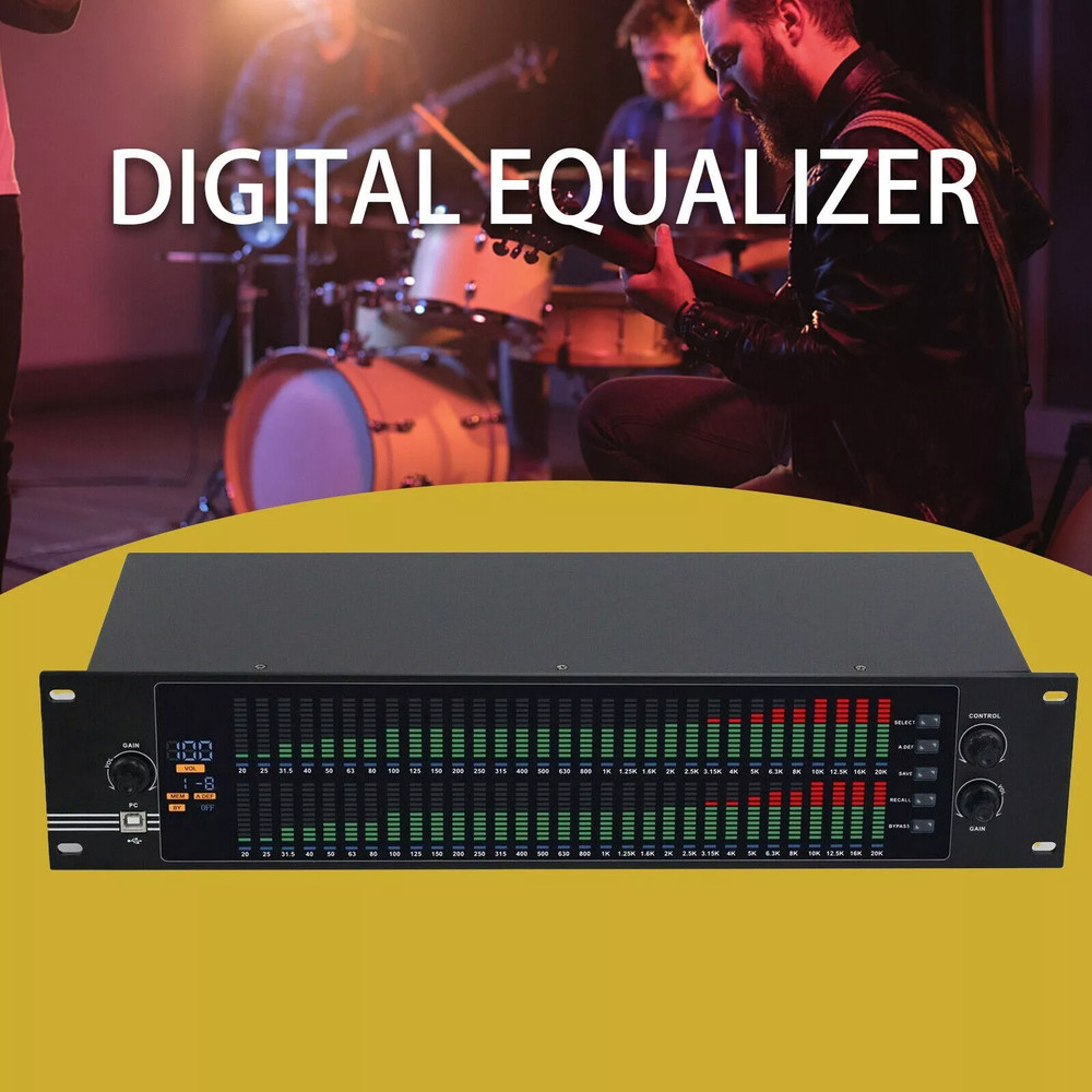 EQ-323 2U Dual 31-band Graphic Equalizer Spectrum Digital Equalizer Stage 110V-