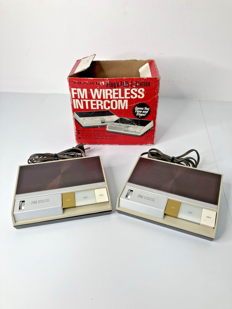 Vintage Realistic FM Wireless Intercom Plug' n Talk 2-Station ~ Tested