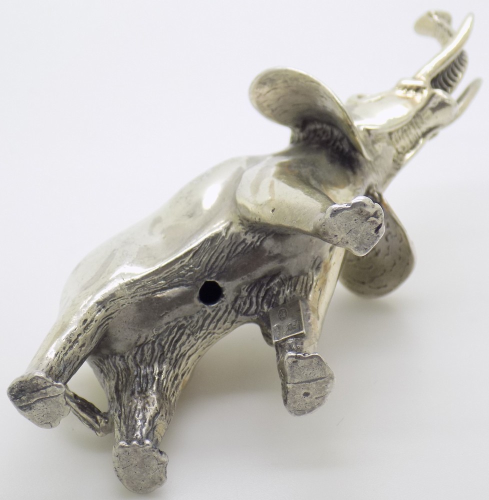 Vintage Italian Handmade Genuine Sterling Silver Large Elephant Solid Figurine