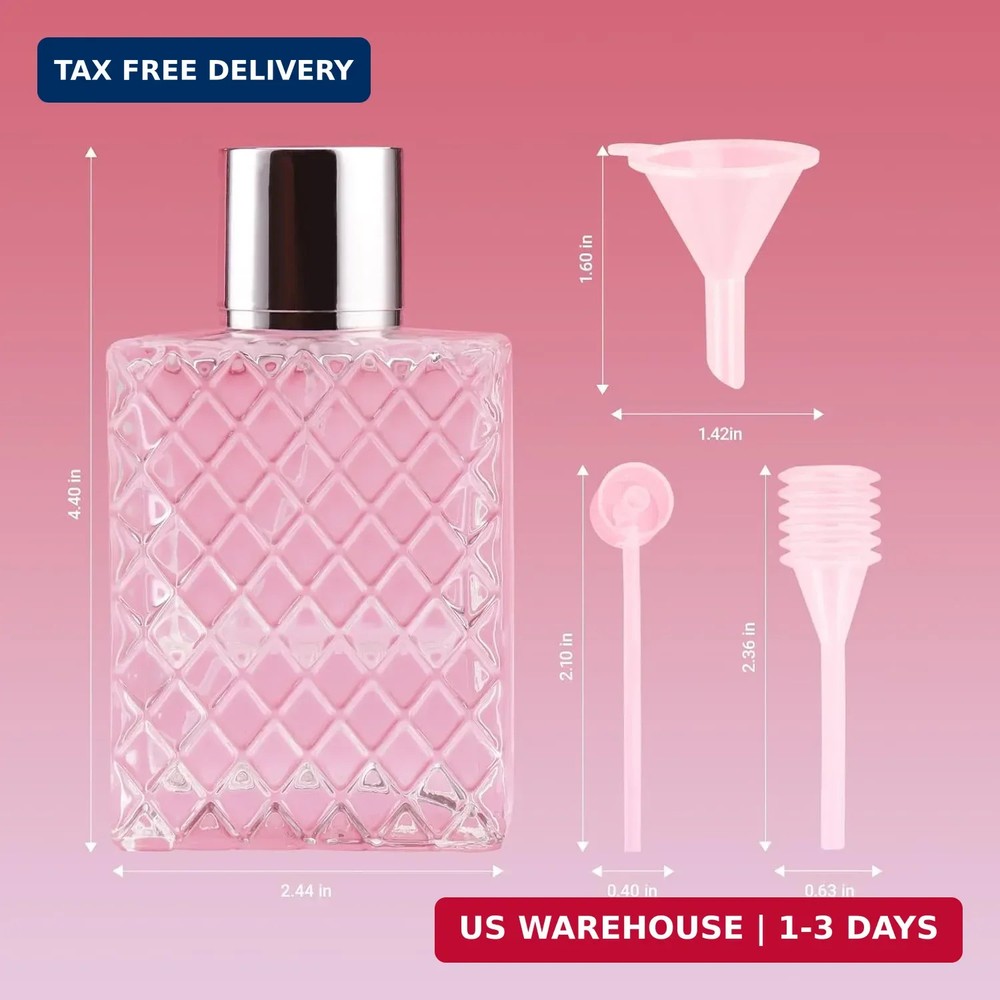 Glass Perfume Bottles Empty Refillable, 100ml /3.4oz Atomizer Sprayer for Perfum