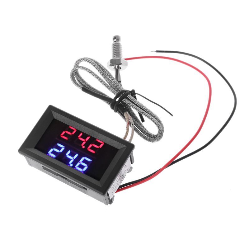 Dual Digital LED Display Thermocouple Thermometer K-Type Thermocouple Sensor