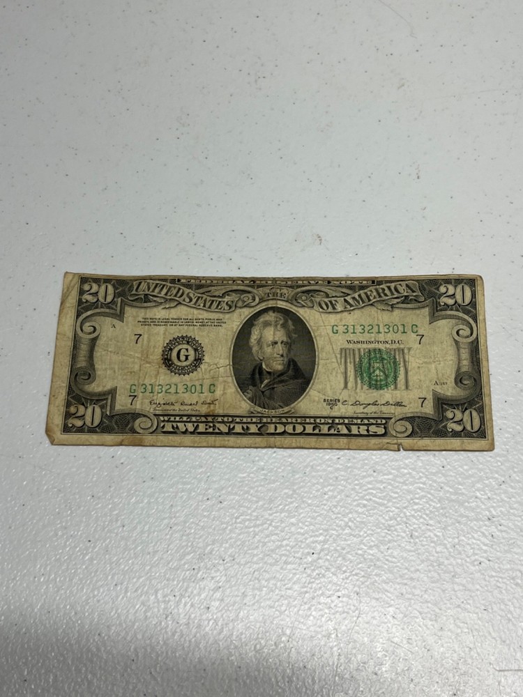 1950C 20$ bill misaligned error