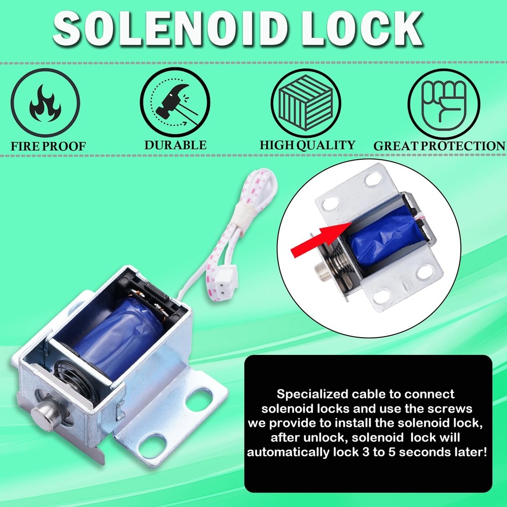 Gun Safe Lock Replacement with Solenoid Lock High Security Chrome Digital Key...