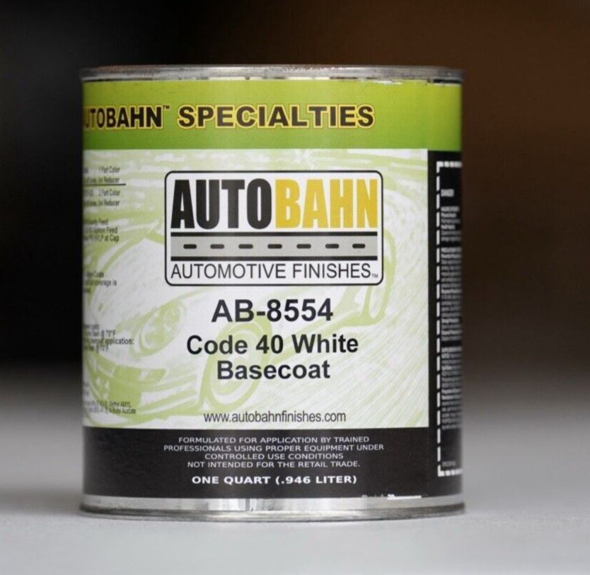 Autobahn AB-8554 Code 40 White Basecoat QUART! GM Code WA8554 Automotive Paint