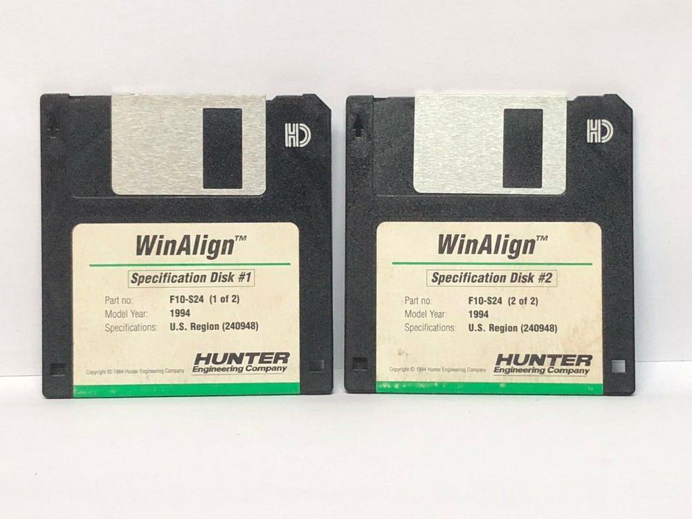 Hunter F10-S24 WinAlign Alignment Floppy Disk Software P-64