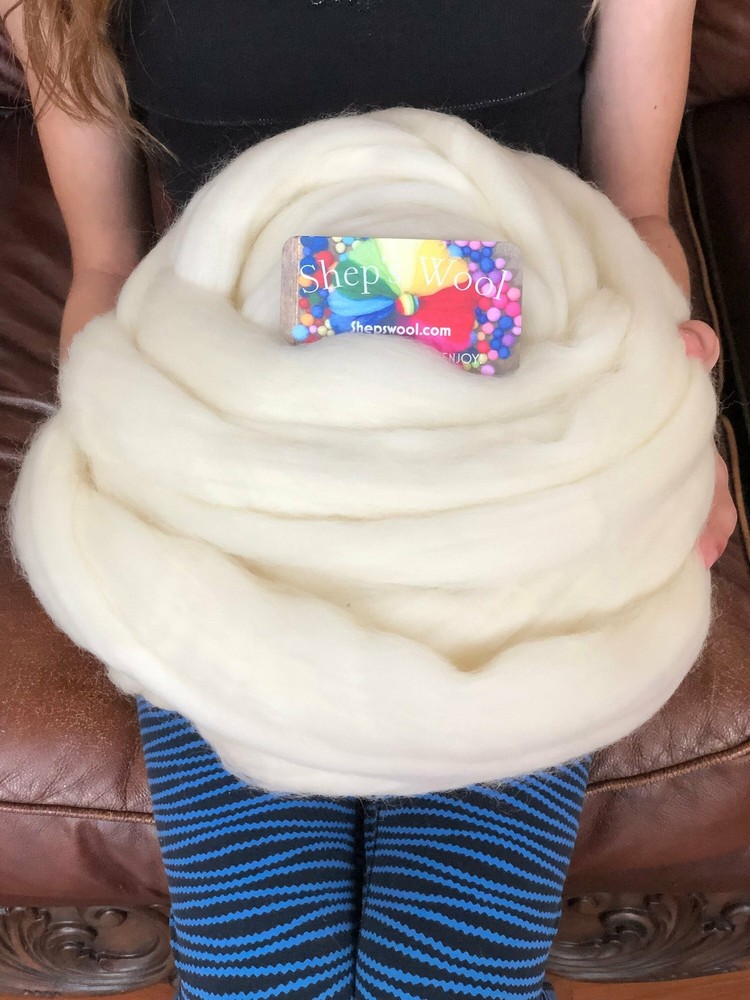 1lb Wool Roving, Soft Clean Easy Draft Wool to Spin or Felt, Core Wool