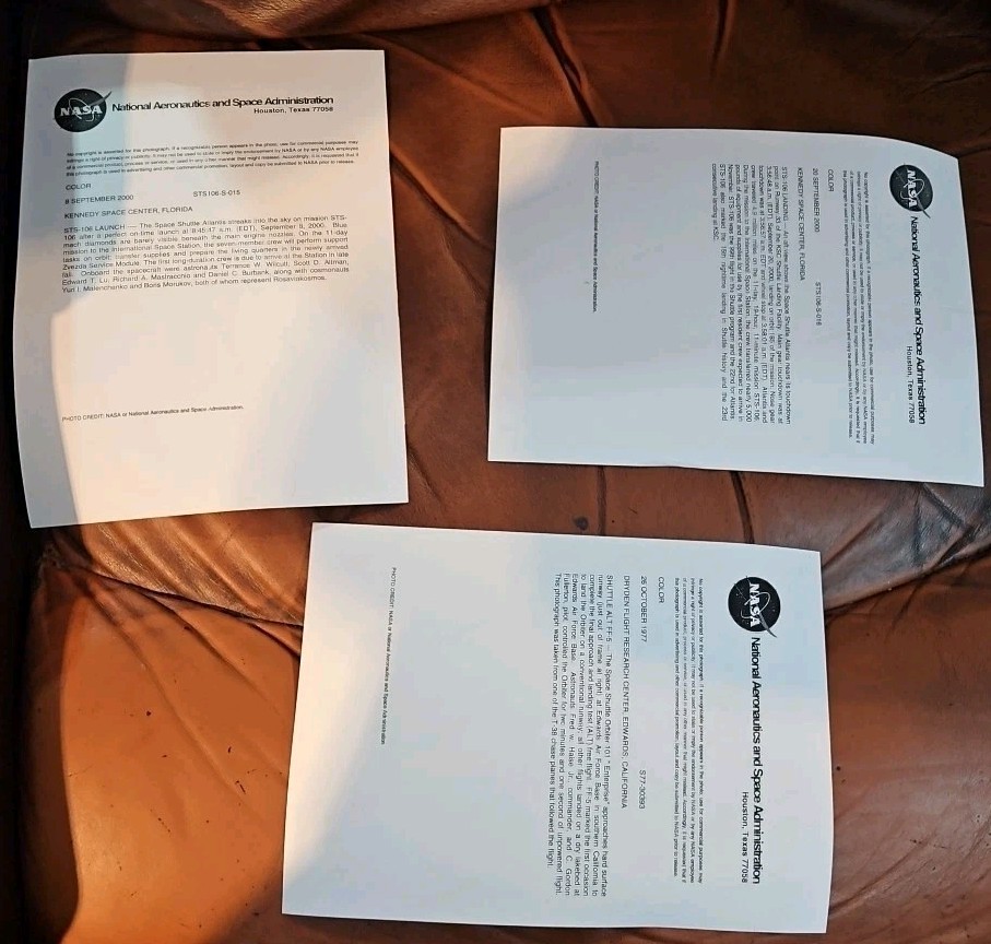 NASA Original Space Shuttle Photos Red Text 10x