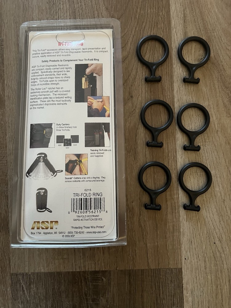 ASP Tri-Fold Rings 6 Pack 56215 Tri-Fold Restraint Rapid Activation Device