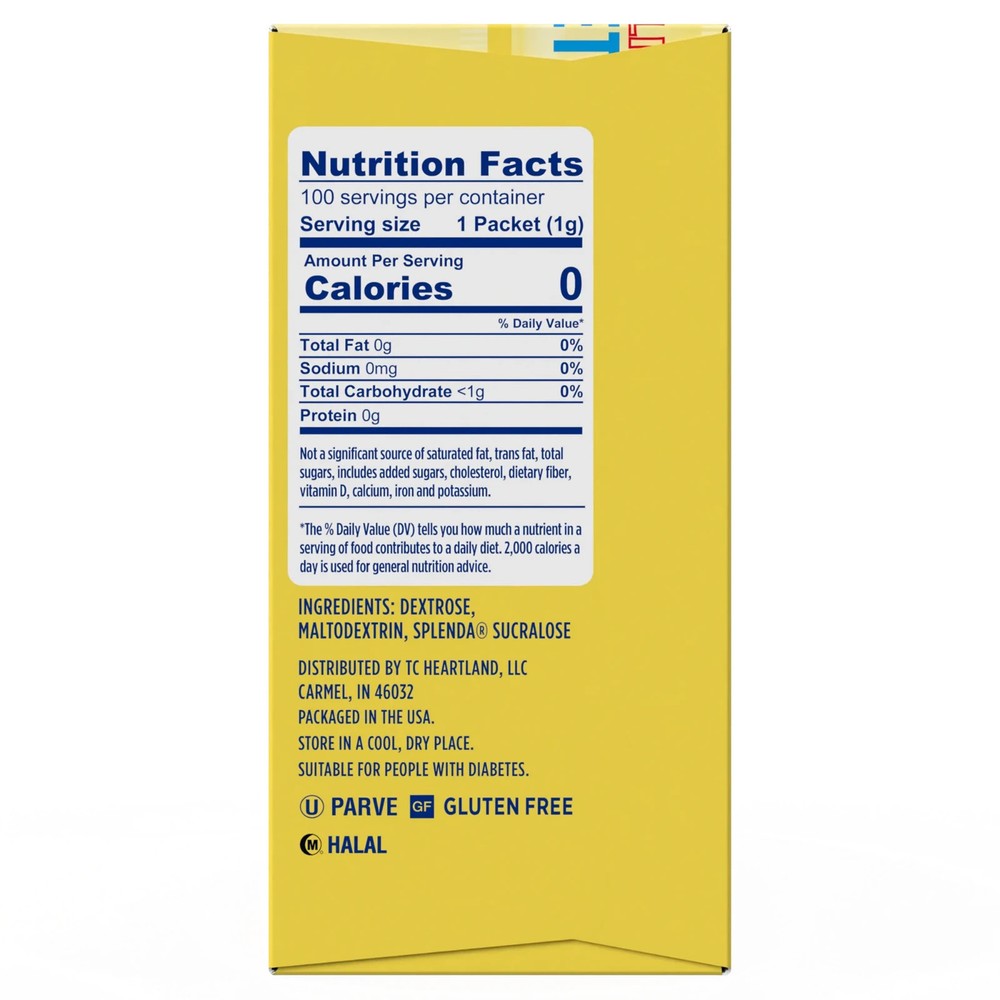 Splenda Zero Calorie Sweetener, Sugar Substitute Packets - 100CT