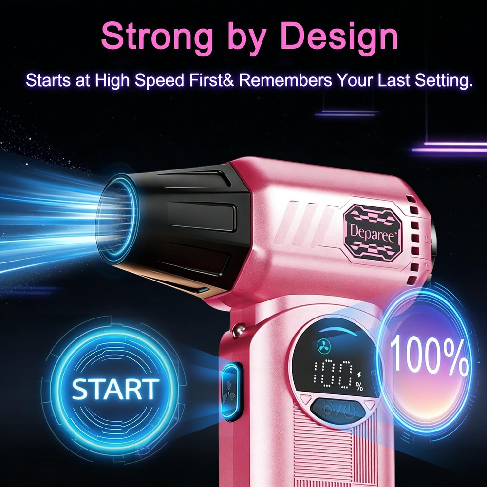 Duster, Compressed Duster Pink, Rechargeable Cordless with Adjustable Speed, ...