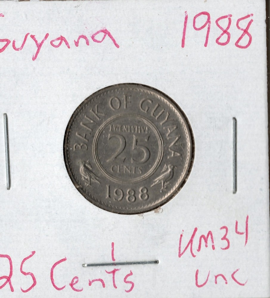 Coin Guyana 25 Cents 1988 KM34