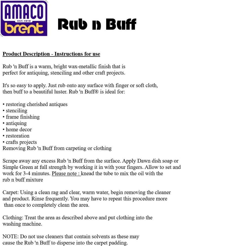 Amaco Rub'N Buff, Grecian gold