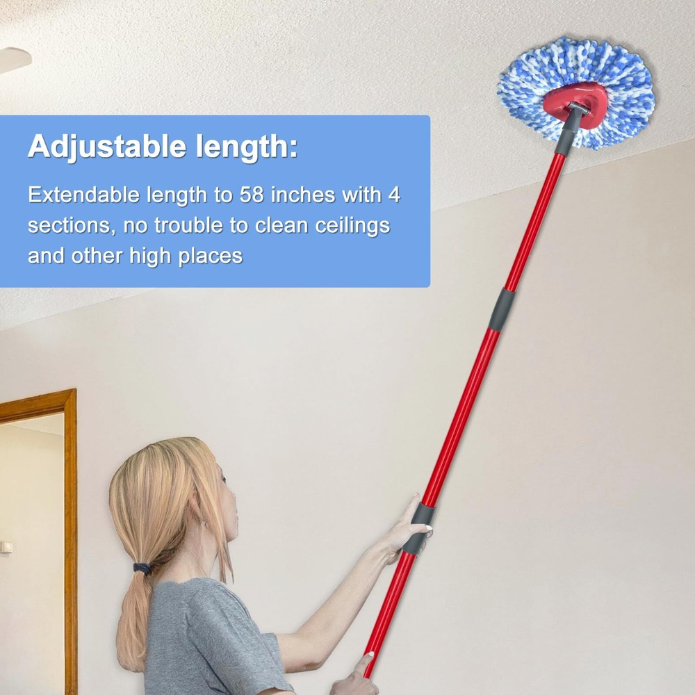 Spin Mop Replace Head Mop Handle And Base Compatible With Ocedar Rinseclean 2tan