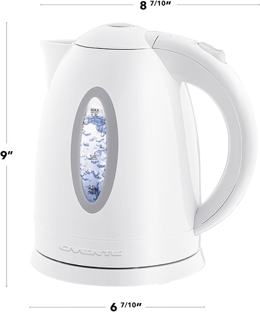 Fast Boiling 1.7L Electric Kettle with Removable Filter & Soft Touch Handle