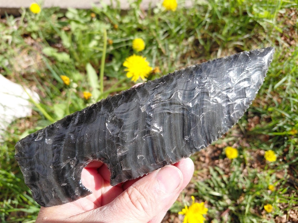7 Inch Sliversheen Obsidian Blade. Flintknapping, Arrowheads