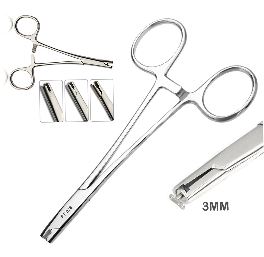 3mm Micro Dermal Insertion Surface Anchor Forceps 5" long Pierce Piercing Tool