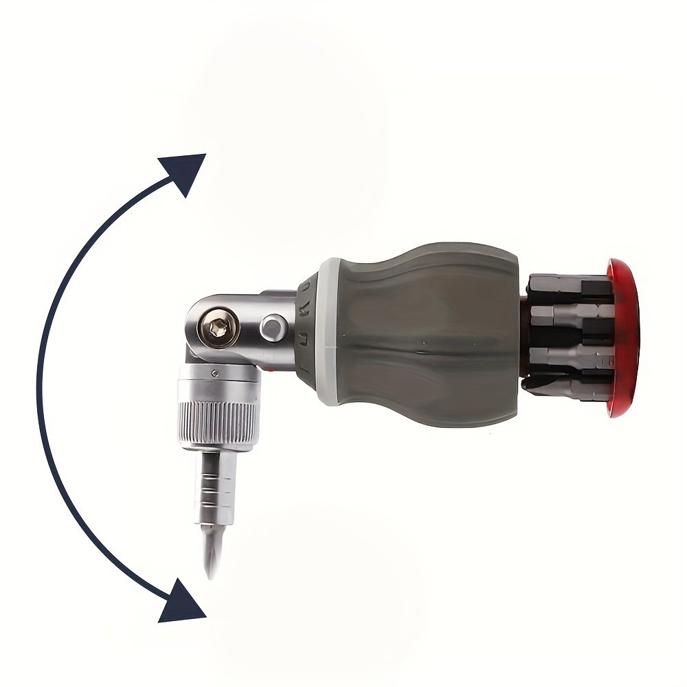 Multi-Angle Ratchet Screwdriver Set - 8 Bits, Adjustable for Tight Spaces