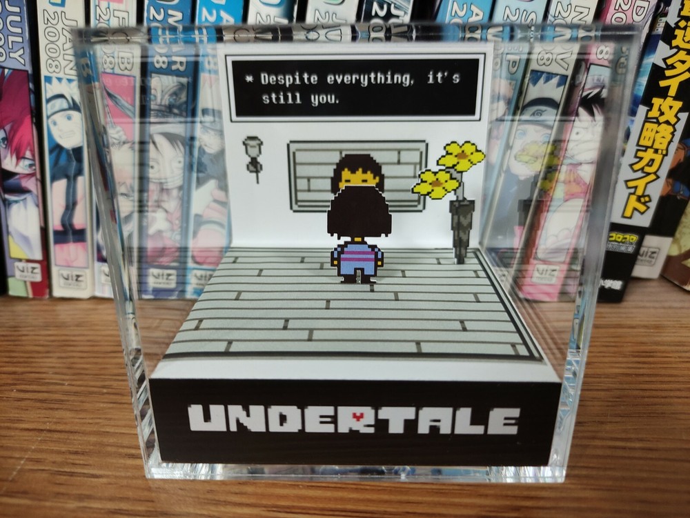 Undertale Despite Everything Handmade Diorama - Retro Gaming Cube - Fanart