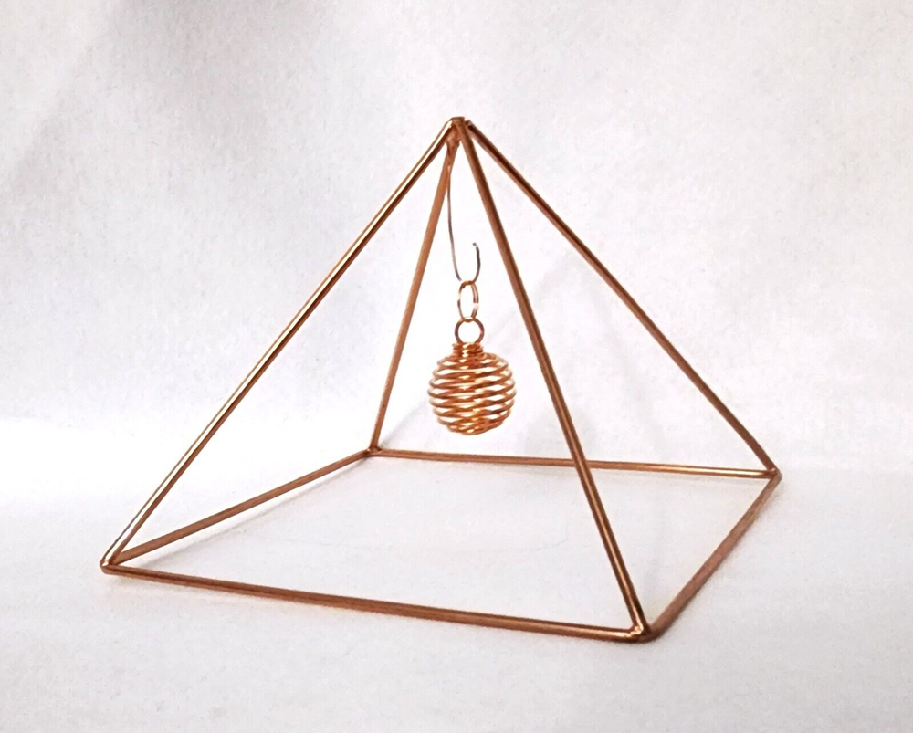 Deluxe Kit Copper Pyramid Energizer with Copper Cage, Selenite Plate