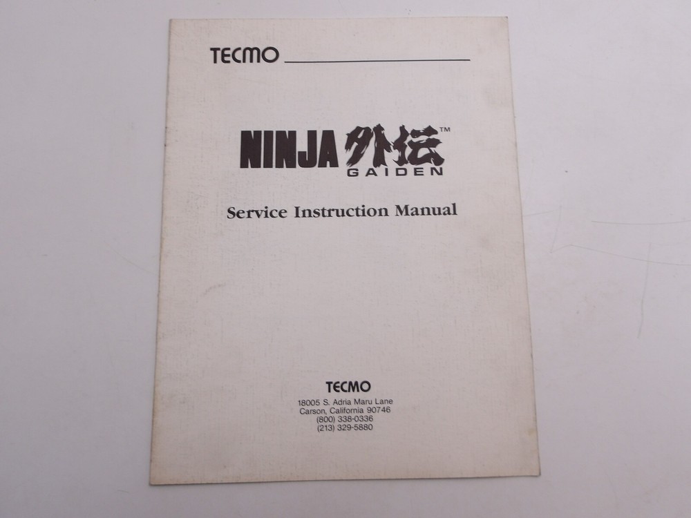 Tecmo- Ninja Gaiden- Service Instruction Manual