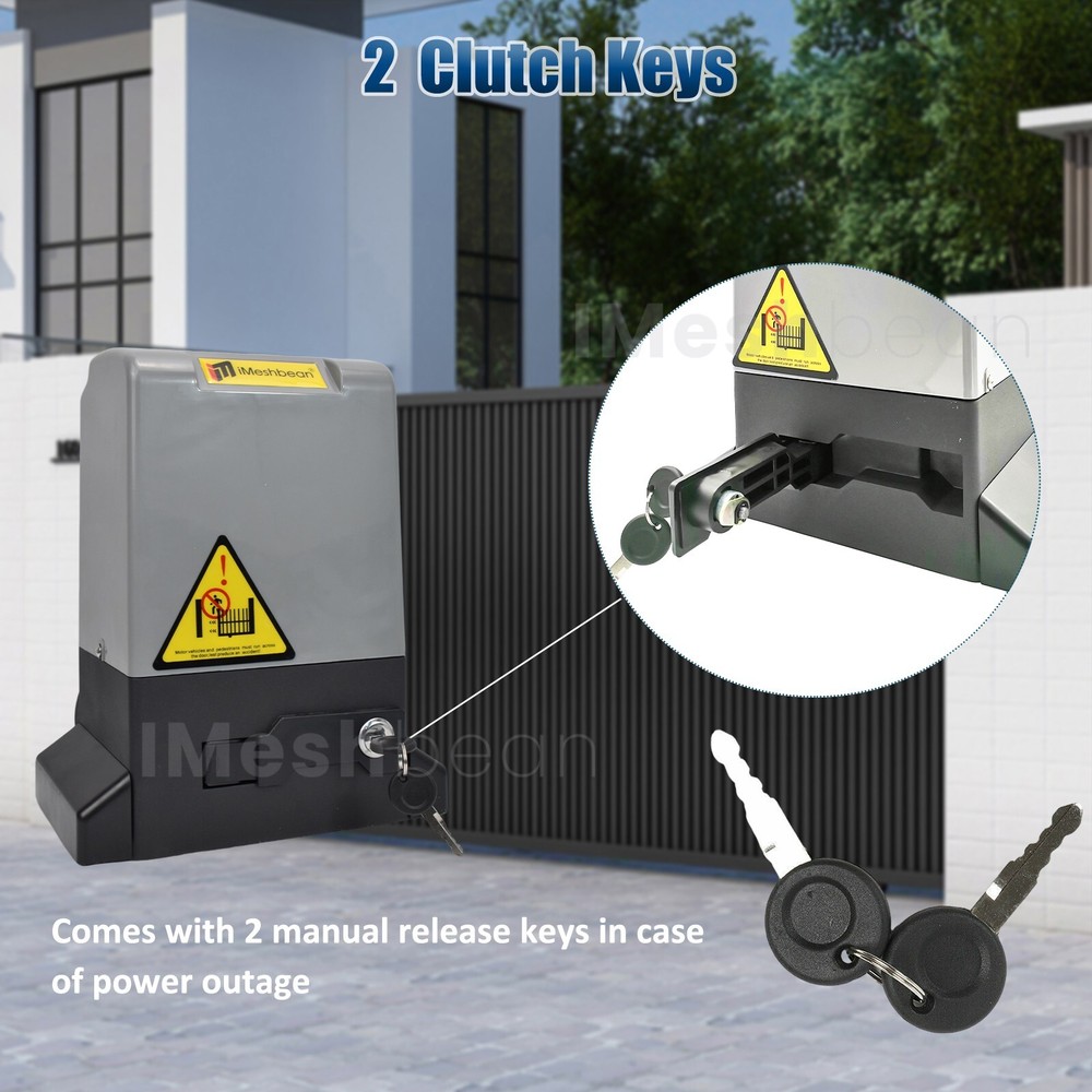 Automatic Sliding Gate Opener 4000lbs Rack Driven 2 Remote Controls 13.12FT Rack