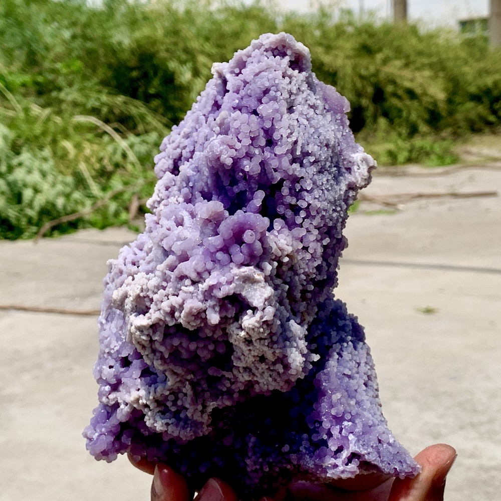 3.81LB Natural purple grape agatequartz crystal granular mineralspecimen