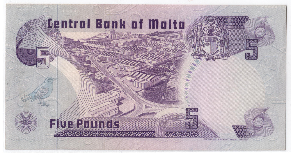 Malta Uncirculated Five Pound Bank Note 5