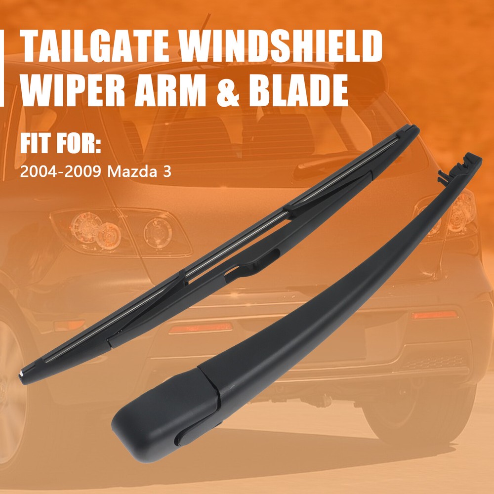 Rear Windshield Back Wiper Arm Blade Set Fits for 2004-2009 Mazda 3 Hatchback