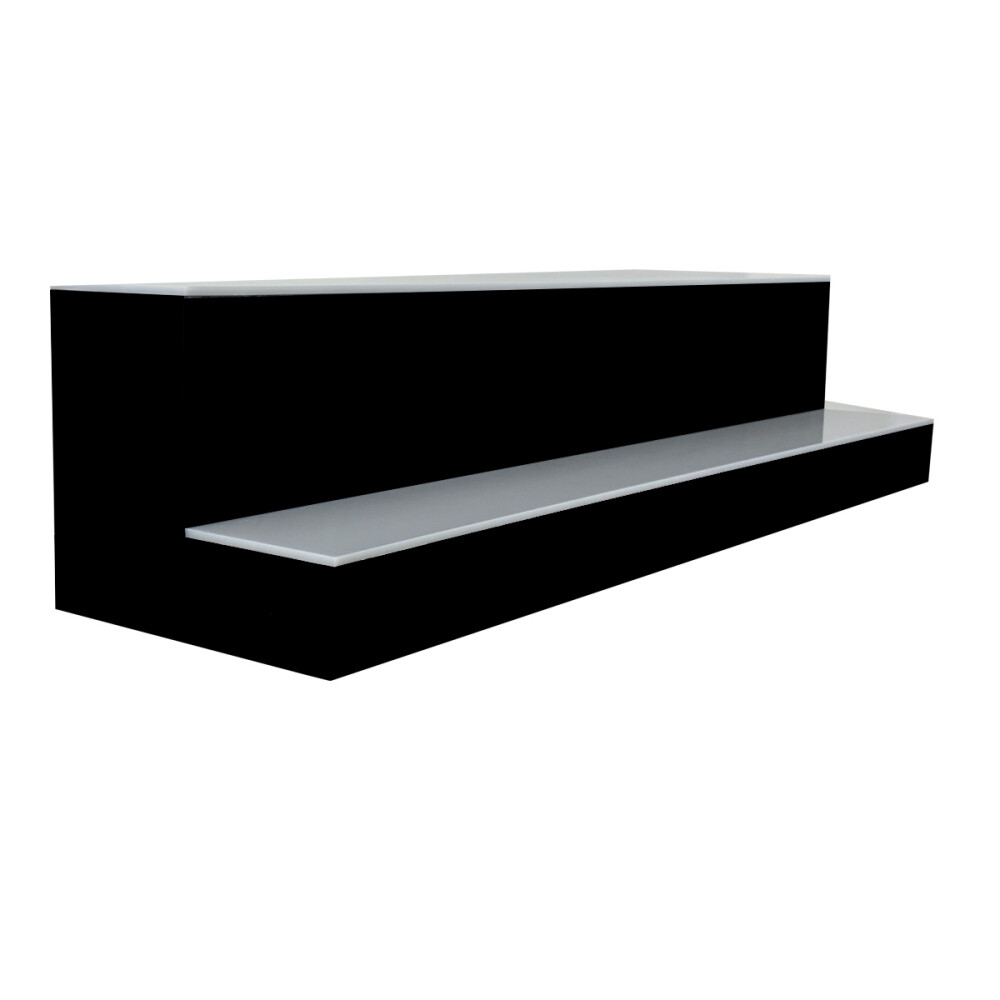 31" LED Lighted Liquor Bottle Display Shelf 2-step Back Bar Bottle Display Stand