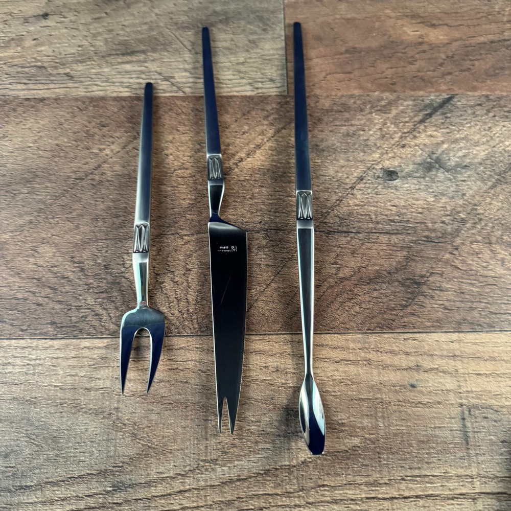 Imperial Cocktail Server Set ARTHUR SALM Arches Pattern Olive Fork Knife Spoon