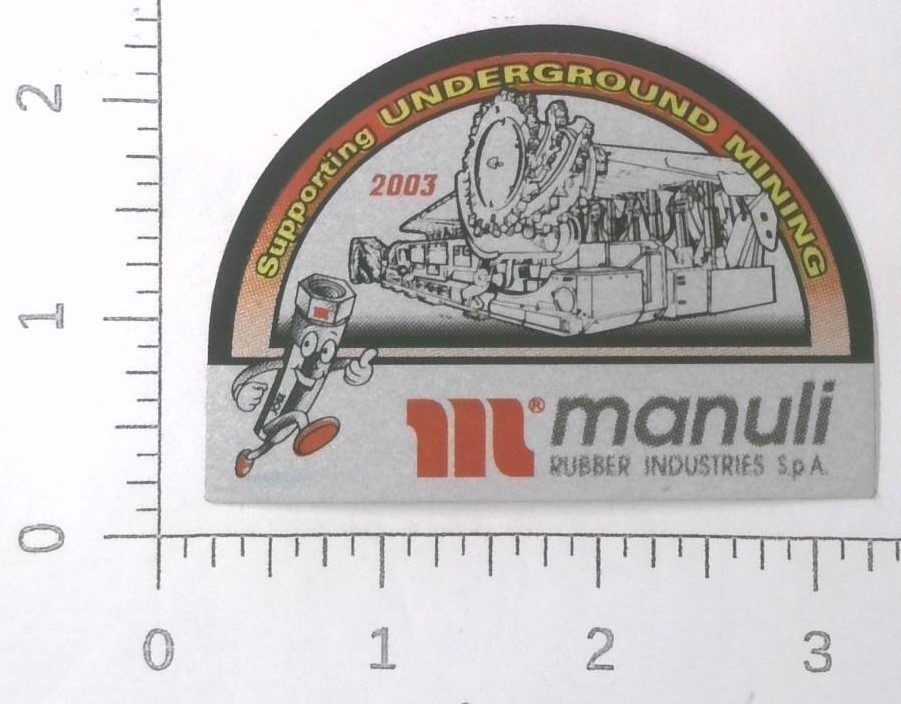 Vintage Manuli Underground Mining Equipment 2003 Coal Mining Sticker Decal