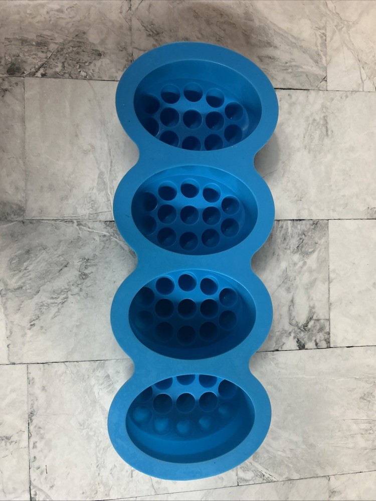 Silicone Oval Massage Bar Soap Mold -  Blue