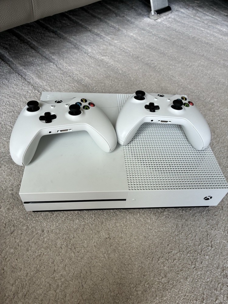 Xbox One S Console with Dual Wireless Controllers - White