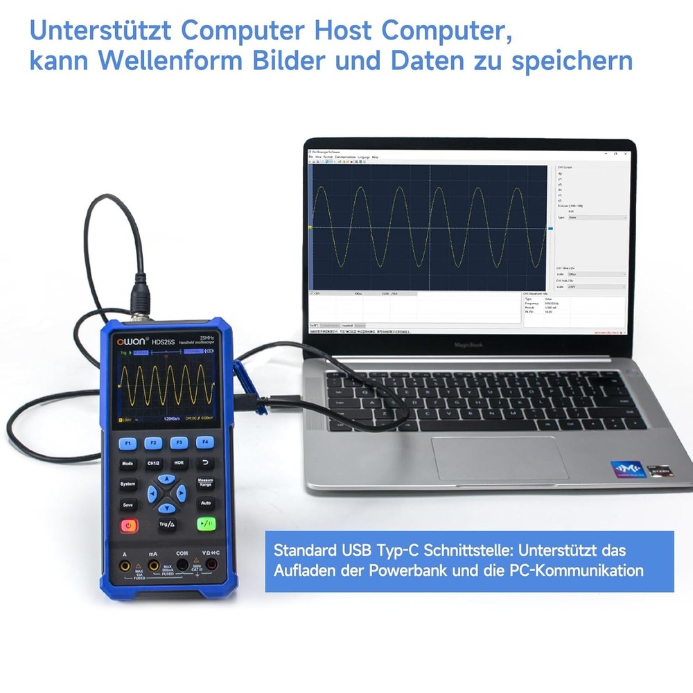 Handheld Oscilloscope Multimeter 2 Channel 25MHz