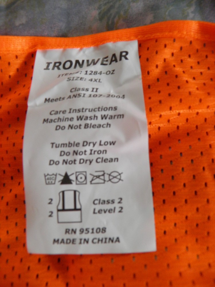 High Visibility Safety Vest - 2 different ones - size 4X